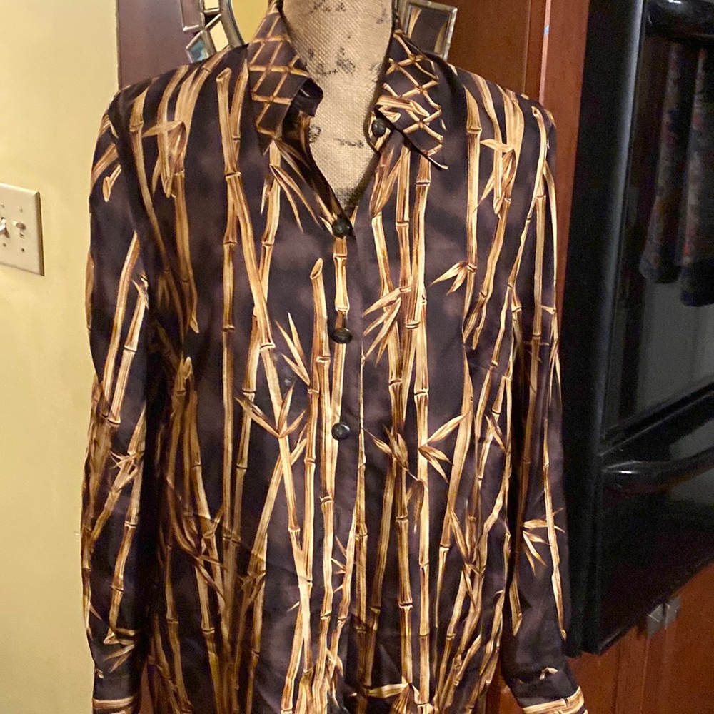 Escada bamboo blouse silk size 38